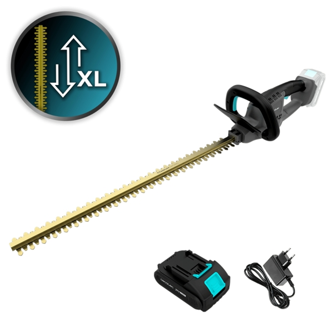 Cecotec TitaniumSword 6100 XL Freemove Cortasetos Inalambrico - Espada XL de 61cm - 21V 2.000mAh - Motor sin Escobillas - Cubierta Protectora - Cuchil 1