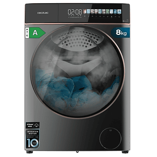 Cecotec Bolero DressCode 8900 Inverter FullColor Steel A Lavadora de Carga Frontal - Capacidad 8kg - Velocidad 1400rpm - Pantalla 10.3