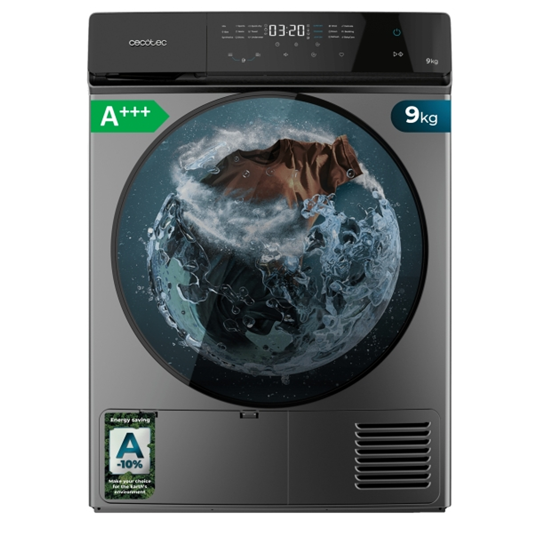 Cecotec Bolero DressCode Dry 9400 Inverter Steel Secadora con Bomba de Calor de 9kg - 15 Programas - Tambor de Acero Inoxidable - Motor Inverter - Pro 1