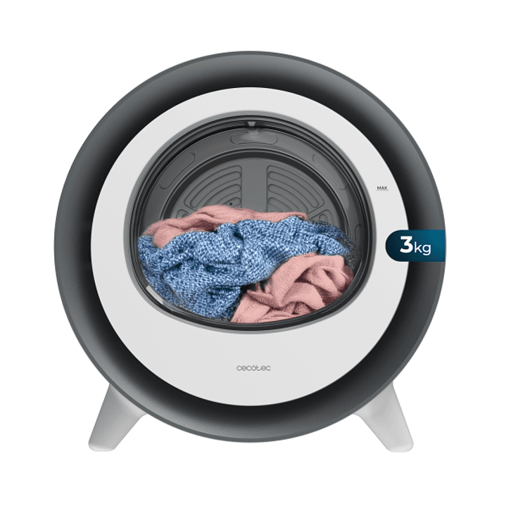 Cecotec Bolero DressCode Dry 3500V Silver Mini Secadora de Evacuacion 3kg - Temperatura Regulable - 8 Programas - Luz Ultravioleta - Tambor de Acero I 1