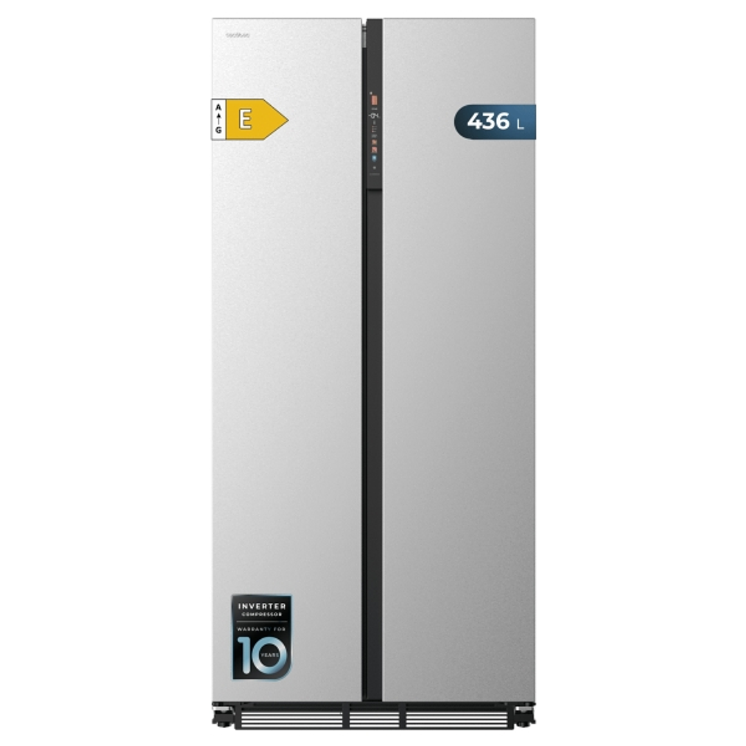 Cecotec Bolero CoolMarket SBS 436 SBI Inox E Frigorifico Americano - Capacidad 436L - Compresor Inverter - Acero Inoxidable - Nofrost - Frio Envolvent 1
