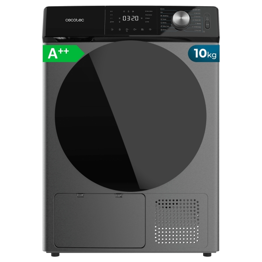 Cecotec Bolero Dresscode Dry 10350 Steel Secadora con Bomba de Calor de 10kg - 14 Programas - Tambor de Acero Inoxidable - Inicio Programable - Bloque 1