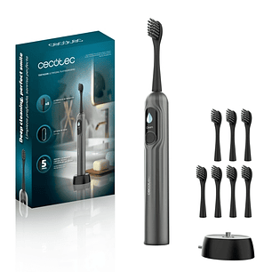 Cecotec ToothCare UltraSonic PlatiniumSwing Cepillo de Dientes Sonico - Velocidad 50.000rpm - 5 Modos - Carga Inalambrica - Cabezales Incluidos - Temp
