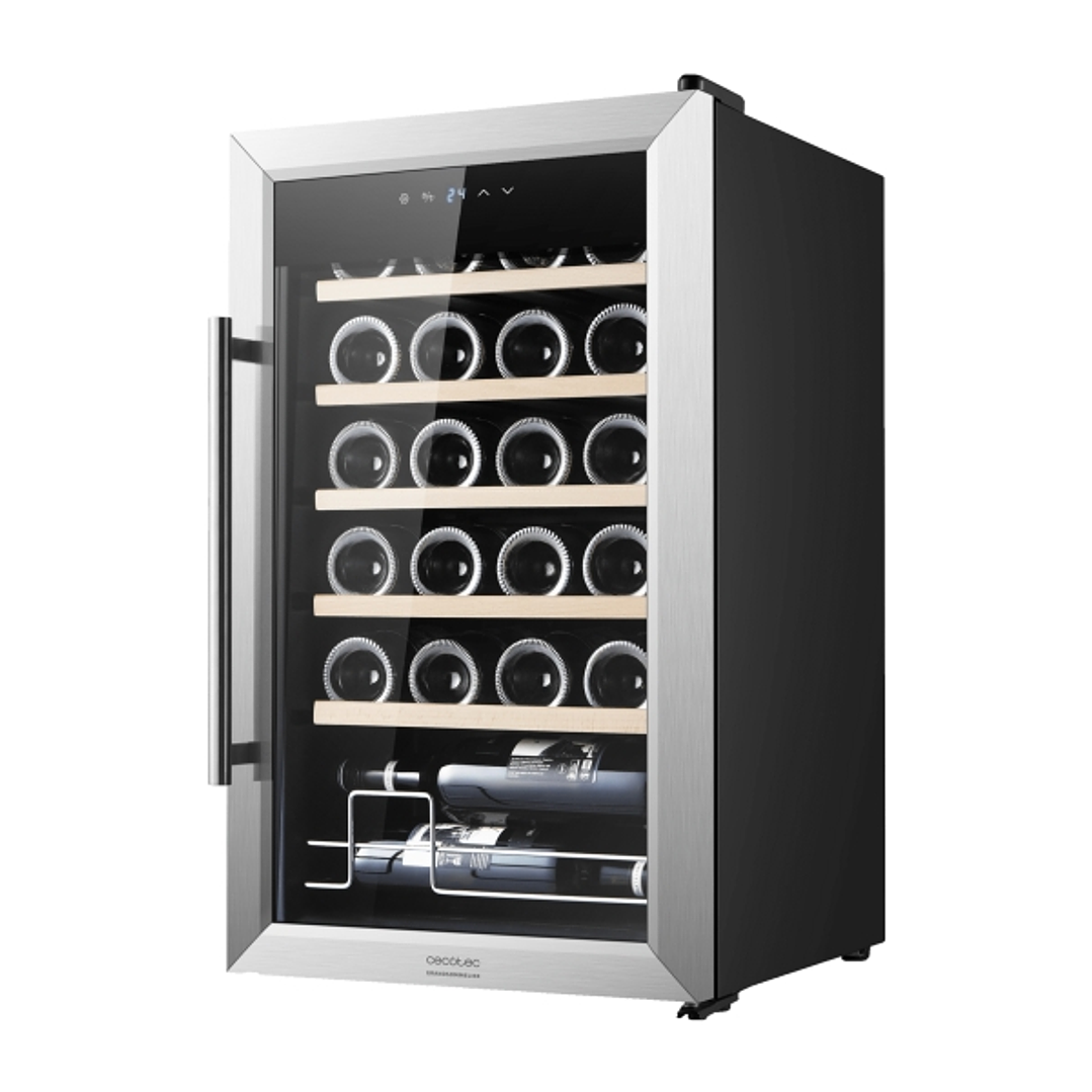 Cecotec Bolero GrandSommelier 2450 Inox Compressor Vinoteca para 24 Botellas - Silencioso 45dB - Temperatura Regulable - Compresor de Enfriamiento - C 1