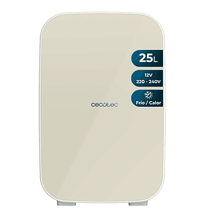 Cecotec Bolero MiniCooling 25L Bahamas Beige Mini Frigorifico Portatil - Capacidad 25L - 12V/220V - Temperatura Regulable - Enfria hasta 7ºC - Funcion