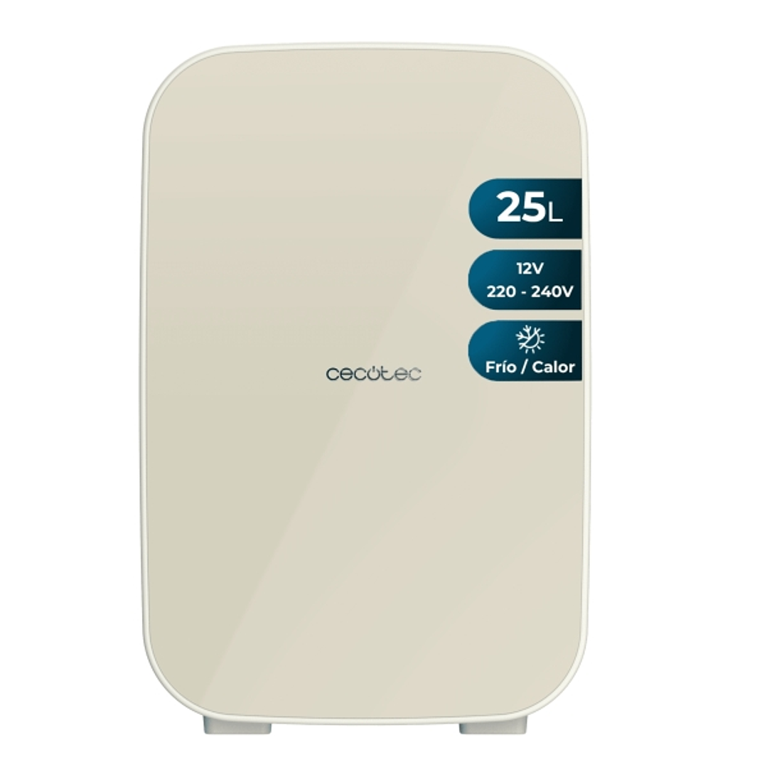 Cecotec Bolero MiniCooling 25L Bahamas Beige Mini Frigorifico Portatil - Capacidad 25L - 12V/220V - Temperatura Regulable - Enfria hasta 7ºC - Funcion 1