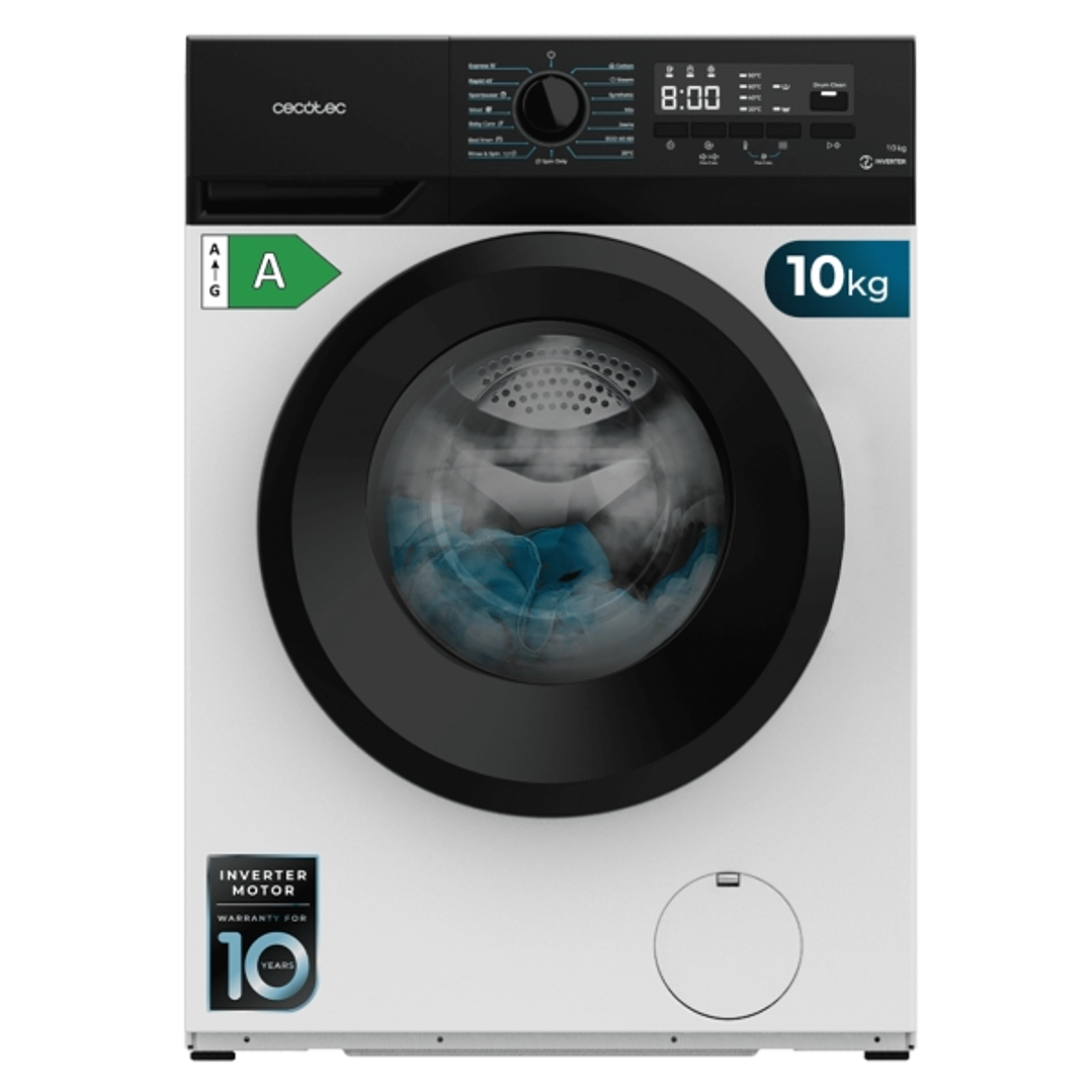 Cecotec Bolero dresscode 10300 Inverter A Lavadora de Carga Frontal - Capacidad 10kg - Velocidad 1400rpm - Pantalla LED - Display LED - Motor Inverter 1