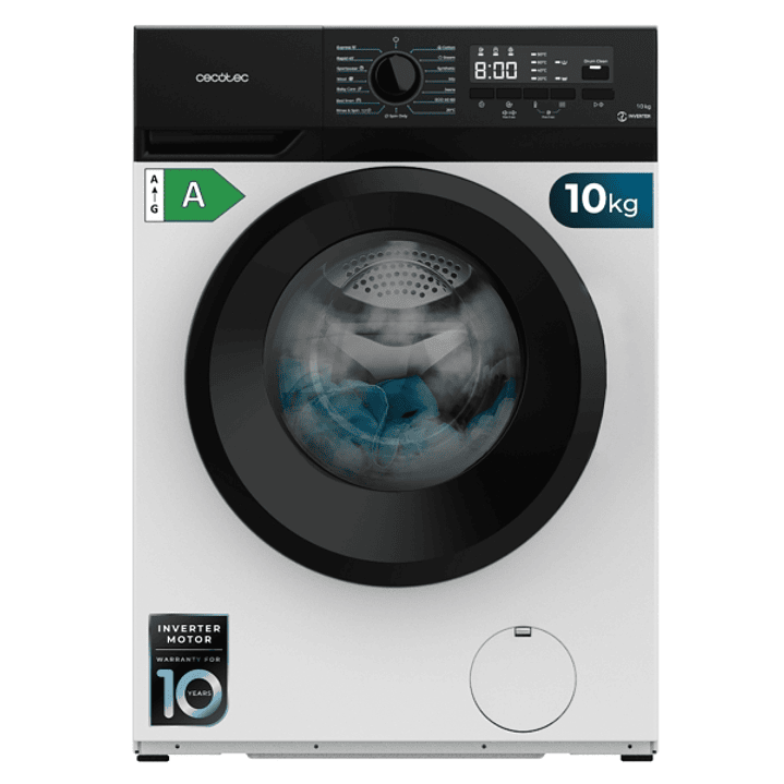 Cecotec Bolero dresscode 10300 Inverter A Lavadora de Carga Frontal - Capacidad 10kg - Velocidad 1400rpm - Pantalla LED - Display LED - Motor Inverter 1