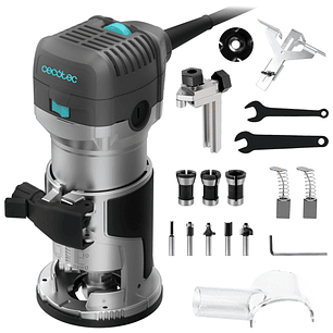 Cecotec MultiShape 500 Fresadora de Mano - 710W - Velocidad 30000rpm - Incluye Accesorios - Cabezales Incluidos - Sistema de Extraccion de Polvo - Pro