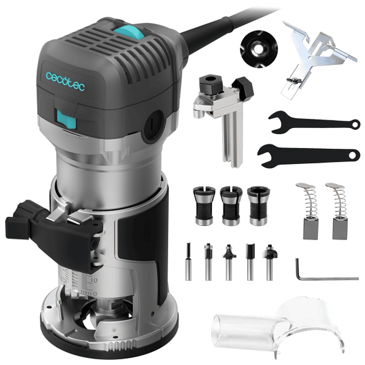 Cecotec MultiShape 500 Fresadora de Mano - 710W - Velocidad 30000rpm - Incluye Accesorios - Cabezales Incluidos - Sistema de Extraccion de Polvo - Pro 1