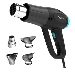 Cecotec Hell Gun 3500 Pistola de Calor - 2000W - Temperatura Regulable hasta 550ºC - Cabezales Incluidos - Color Negro
