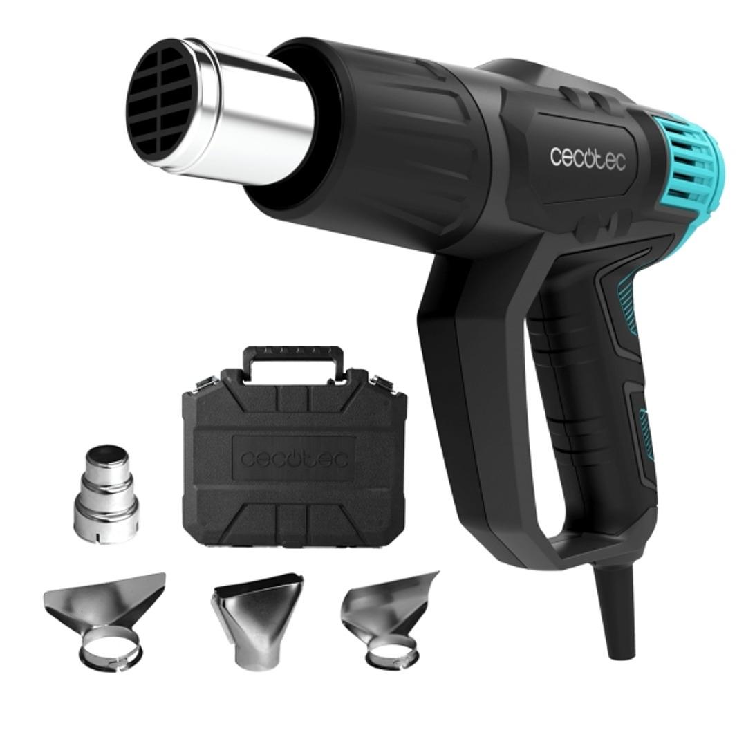 Cecotec Hell Gun 7500 Full Equip Pistola de Calor - 2000W - Temperatura Regulable de 50ºC a 550ºC - Cabezales Incluidos - Color Negro 1
