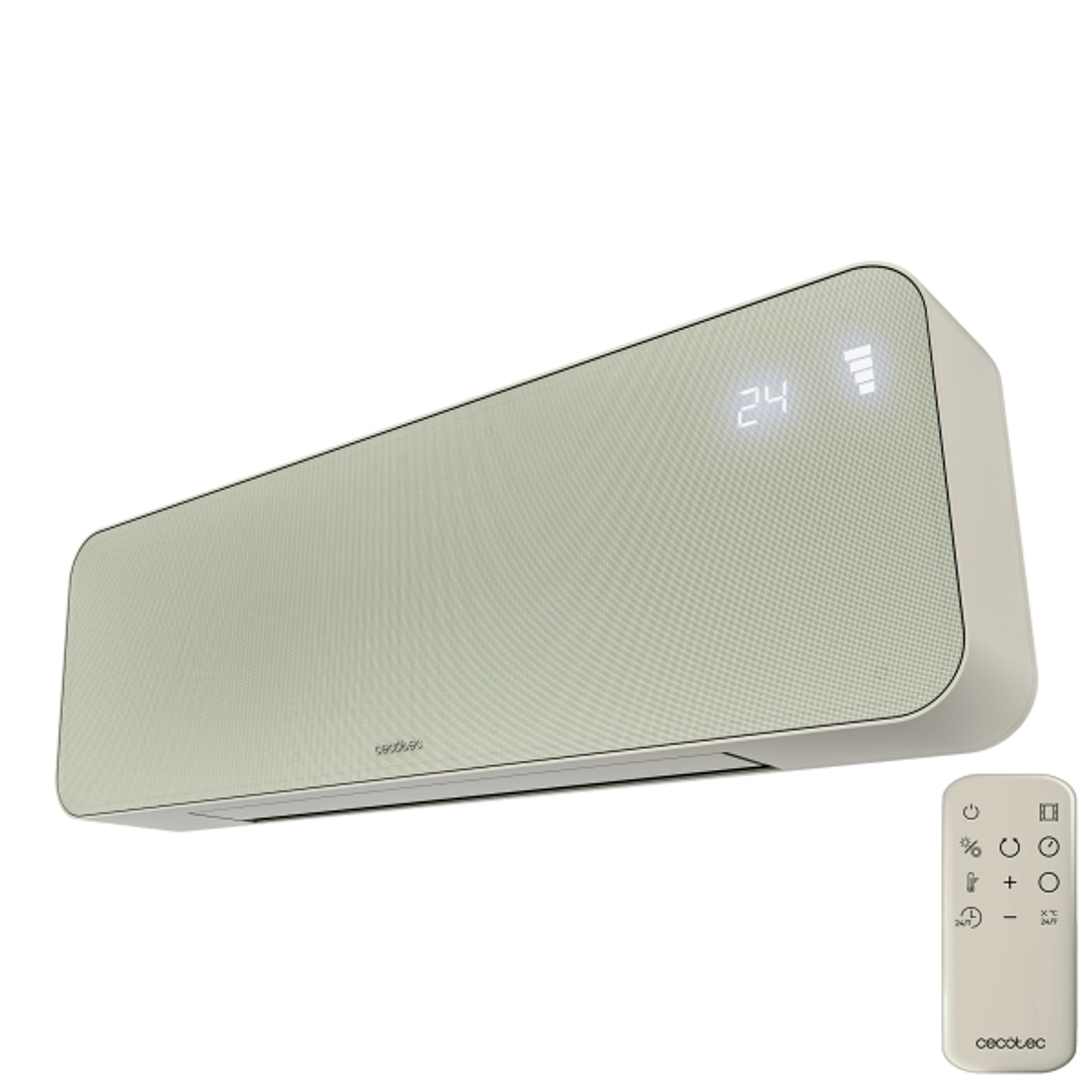Cecotec ReadyWarm 3000 Textile Calefactor de Pared - 2000W - Pantalla LED - Incluye Accesorios - Temporizador - Apagado Automatico - Cobertura hasta 2 1
