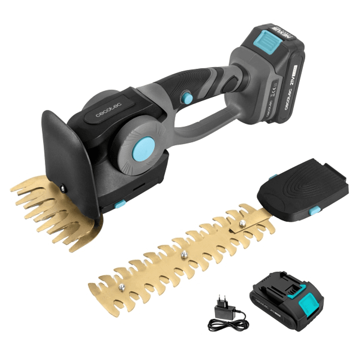 Cecotec TitaniumSword 2120 Hand XL Cortasetos Inalambrico 2 en 1 - Espada de 22cm - Mando Rotatorio - Bateria 21V 2.000mAh - Motor sin Escobillas - Cu 1