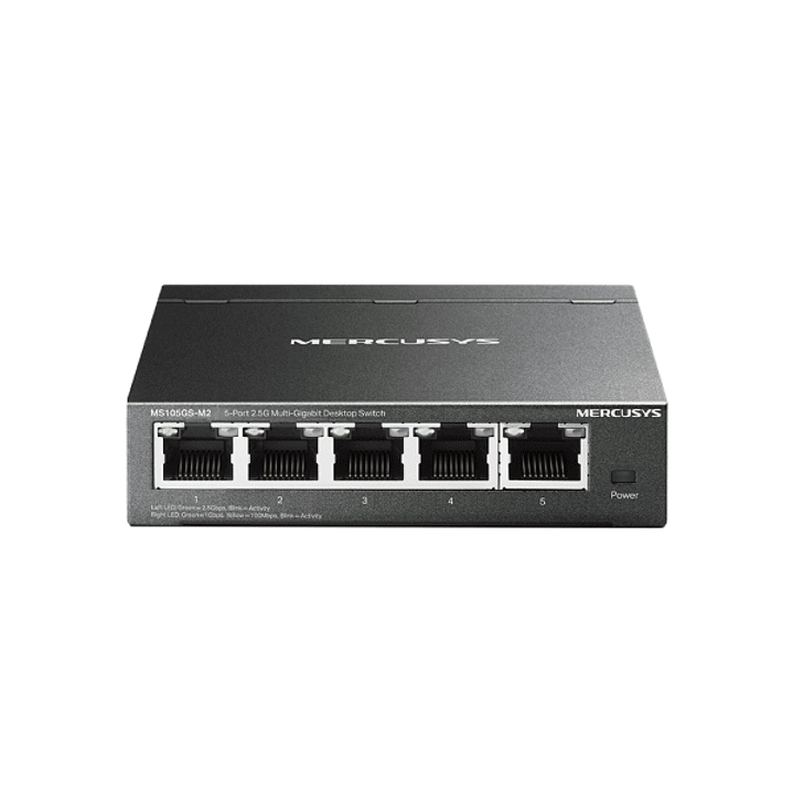 Mercusys MS105GS-M2 Switch 5 Puertos 2.5 Gigabit - Multi-Gigabit 10/100/1000/2500 - Auto-Negociacion - Color Negro 1