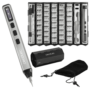 Cecotec Destornillador PrecissionGyro 5000 Infinity Auto Atornillador Inalambrico - 128 Piezas - Incluye Accesorios - Estuche de Plastico Plegable - M