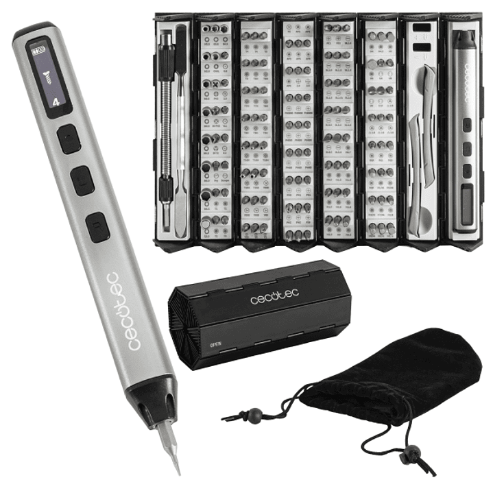 Cecotec Destornillador PrecissionGyro 5000 Infinity Auto Atornillador Inalambrico - 128 Piezas - Incluye Accesorios - Estuche de Plastico Plegable - M 1