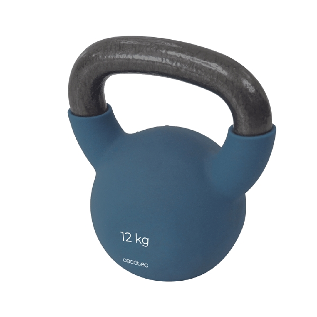 Cecotec Drumfit KettleBell 12000 Neo Pesa Rusa de 12kg - Recubrimiento de Neopreno - Hierro Fundido - Agarre Ergonomico - 19.6cmx16cmx22.8cm - Color A 1
