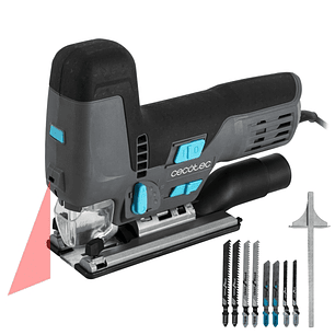 Cecotec Sierra de Calar MultiCut 8500 Vision Sierra de Calar - 800W - Accesorios Incluidos - Cable 2m - Luz LED - Guia Laser - Mandril sin Llave - Tub