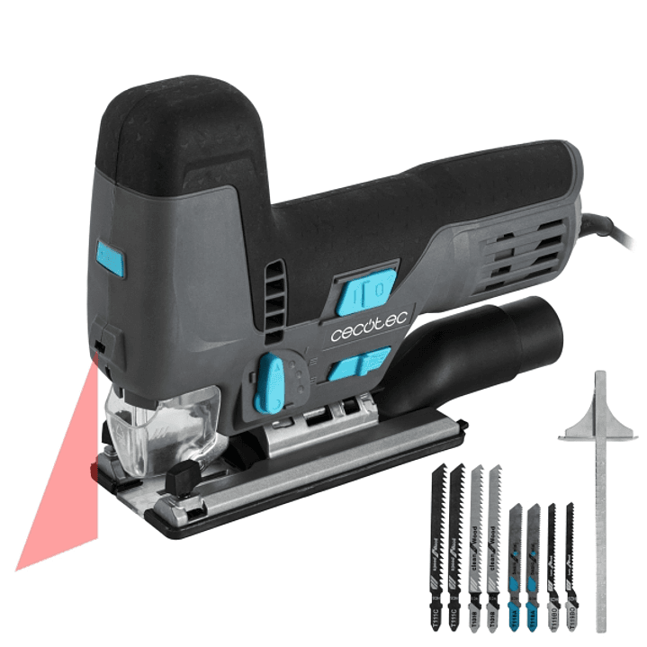 Cecotec Sierra de Calar MultiCut 8500 Vision Sierra de Calar - 800W - Accesorios Incluidos - Cable 2m - Luz LED - Guia Laser - Mandril sin Llave - Tub 1