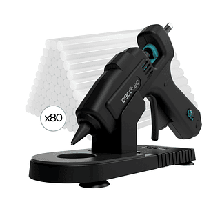 Cecotec Perfect Fix 100 Pro Pistola de Cola Termofusible - 100W - Temperatura hasta 180ºC - Protector de Mesa - 80 Barras de Silicona de 11mm - Color 