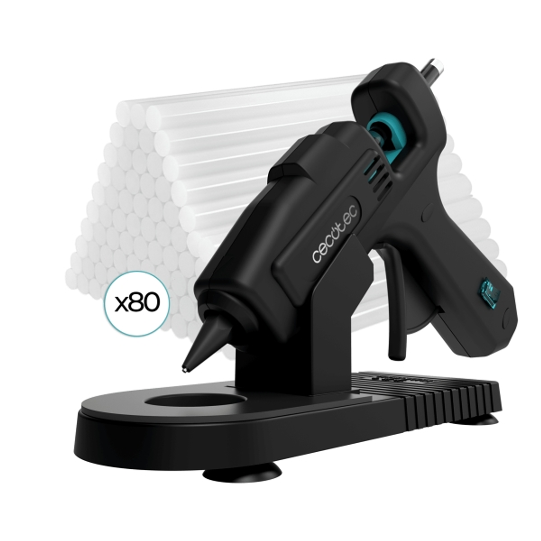 Cecotec Perfect Fix 100 Pro Pistola de Cola Termofusible - 100W - Temperatura hasta 180ºC - Protector de Mesa - 80 Barras de Silicona de 11mm - Color  1