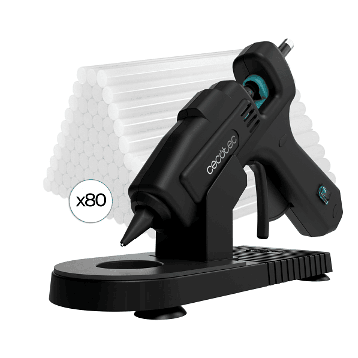 Cecotec Perfect Fix 100 Pro Pistola de Cola Termofusible - 100W - Temperatura hasta 180ºC - Protector de Mesa - 80 Barras de Silicona de 11mm - Color  1