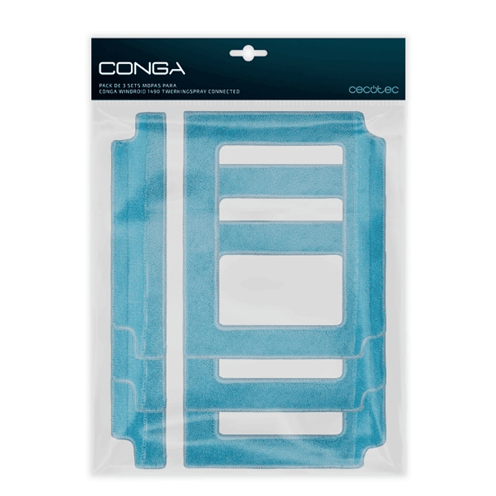 Cecotec Pack de 3 Mopas para Conga Windroid 1490 Twerkingspray Connected - Color Azul 1