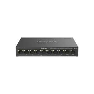 Mercusys MS110CP Swtich 10 Puertos RJ45 - 8 Puertos 10/100Mbps PoE+ - 2 Puertos Gigabit - Hasta 250 Metros de Alcance - Color Negro
