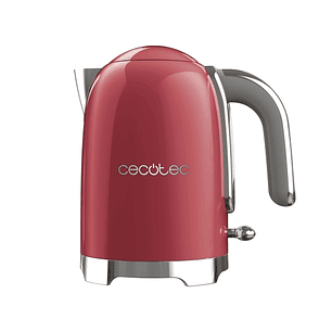 Cecotec Thermosense Oval Red Hervidor de Agua - 2200W - Capacidad 1.7L - Filtro Antical - Acero Inoxidable - Apagado Automatico - Color Rojo