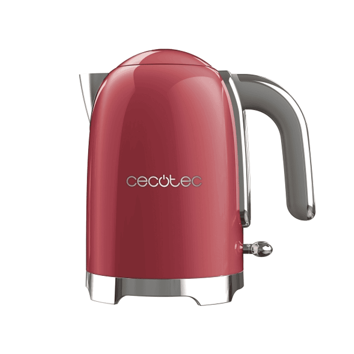 Cecotec Thermosense Oval Red Hervidor de Agua - 2200W - Capacidad 1.7L - Filtro Antical - Acero Inoxidable - Apagado Automatico - Color Rojo 1