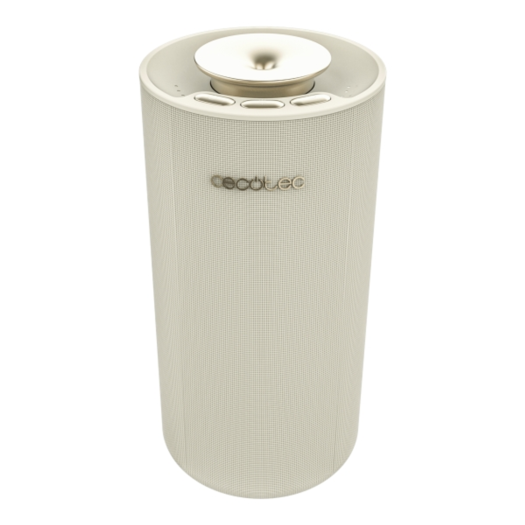 Cecotec PureAroma 3000 Sound Difusor de Aroma con Altavoz - Bluetooth - Capacidad 10ml - sin Necesidad de Agua - Luz LED - Temporizador - Color Beige 1