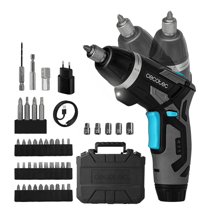 Cecotec PowerGyro 4000 Light Atornillador Inalambrico - Velocidad 200rpm - Bateria 3.6V 1.500mAh - Luz LED - Incluye Accesorios - Recargable - Color G 1