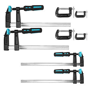 Cecotec StrongComfort 4400 Force Set de Sargentos - 8 Piezas - Incluye Accesorios - Antideslizante - Color Negro y Azul