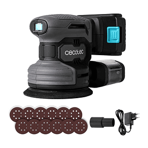 Cecotec PerfectSurface 2120 Rotate Lijadora Rotorbital Inalambrica - Velocidad 13.000rpm - Bateria 2.000mAh - Incluye Accesorios - Conector para Aspir