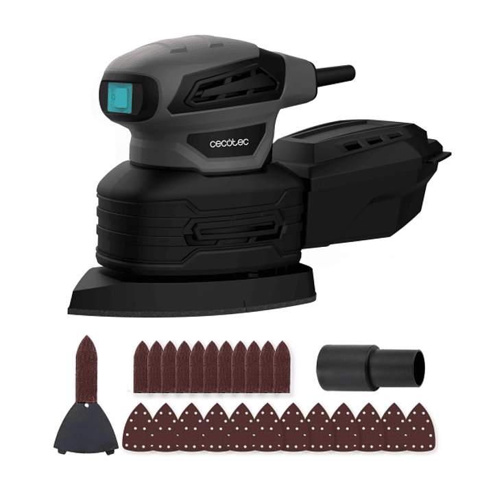 Cecotec PerfectSurface 180 Delta Lijadora Orbital - 180W - 28.000 Vibraciones por Minuto - Cable 3m - Incluye Accesorios - Conector para Aspiradora -  1