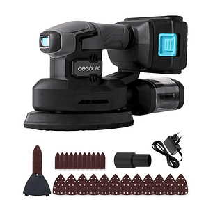 Cecotec PerfectSurface 2120 Delta Lijadora Orbital Inalambrica - Bateria 2.000mAh - 28.000 Vibraciones por Minuto - Incluye Accesorios - Conector para