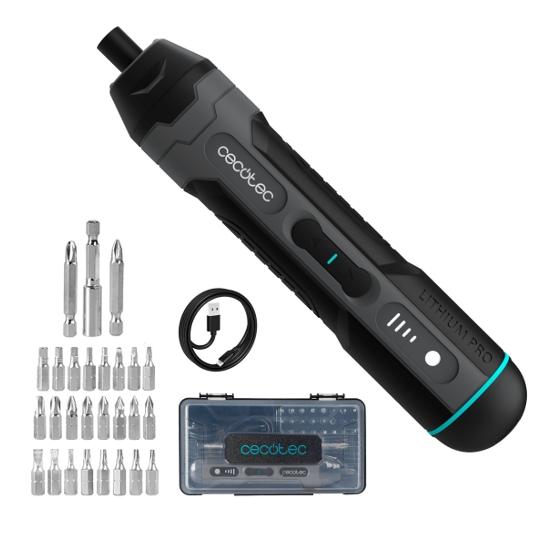 Cecotec EasyGyro 3000 Pocket Atornillador Inalambrico - Bateria 1500mAh - Luz LED - Incluye Accesorios - Varios Niveles - Color Negro 1