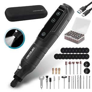 Cecotec Multihand One Detail Multiherramienta Rotativa Inalambrica - Bateria de 3.7V - Velocidad Ajustable hasta 18000rpm - Estuche - Luz LED - 74 Acc