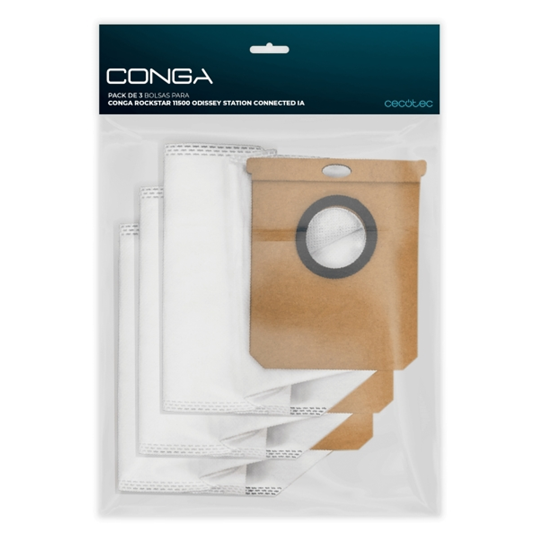 Cecotec Pack de 3 Bolsas para Conga Rockstar 11500 Odyssey Station Connected Ia - Color Blanco 1