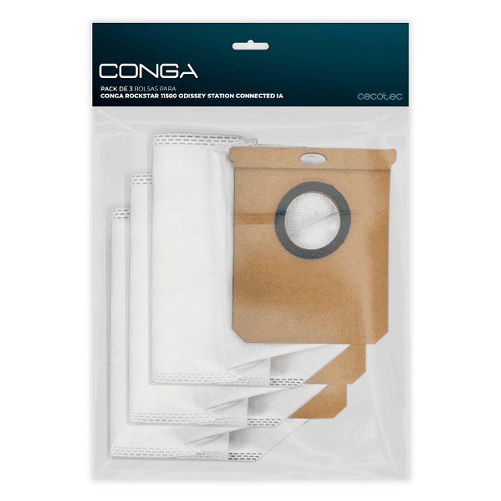 Cecotec Pack de 3 Bolsas para Conga Rockstar 11500 Odyssey Station Connected Ia - Color Blanco 1