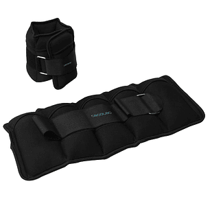 Cecotec Drumfit AnkelBell 2500 Neo Set de 2 Pesas Ajustables con Velcro - Peso Adaptable de 0.5 a 2.5kg - Sacos Individuales de Arena - 37x16x3.5cm - 