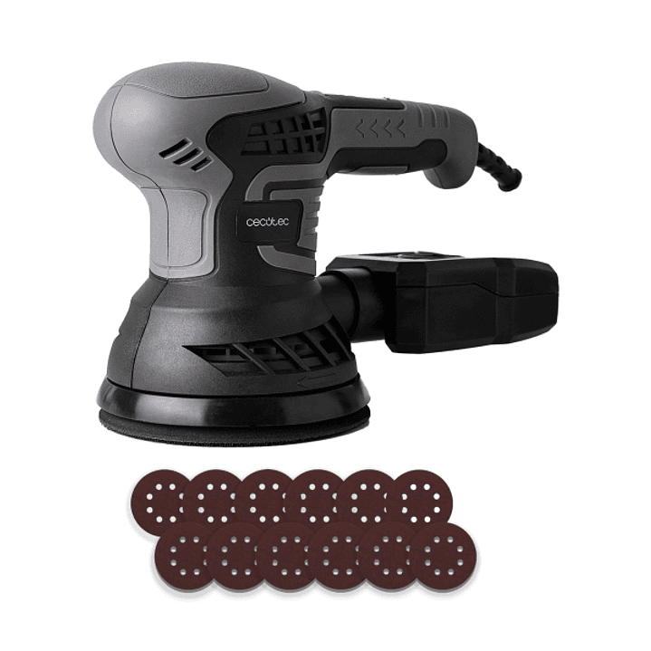 Cecotec PerfectSurface 350 Rotate Lijadora Rotorbital - 350W - Velocidad 13.000rpm - Incluye Recambios - Cable 3m - Deposito de Polvo - Color Gris Osc 1