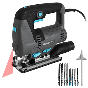 Cecotec Sierra de Calar MultiCut 8000 Vision Sierra de Calar - 800W - Accesorios Incluidos - Cable 2m - Luz LED - Guia Laser - Mandril sin Llave - Tub