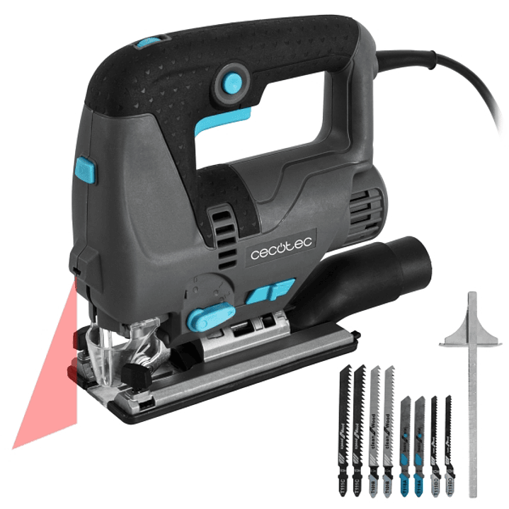 Cecotec Sierra de Calar MultiCut 8000 Vision Sierra de Calar - 800W - Accesorios Incluidos - Cable 2m - Luz LED - Guia Laser - Mandril sin Llave - Tub 1