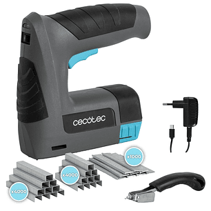 Cecotec FastTacker 4000 Grapadora Inalambrica - Bateria 1500mAh - Compatible con Grapas y Clavos - Quitagrapas Incluido - Color Gris Oscuro