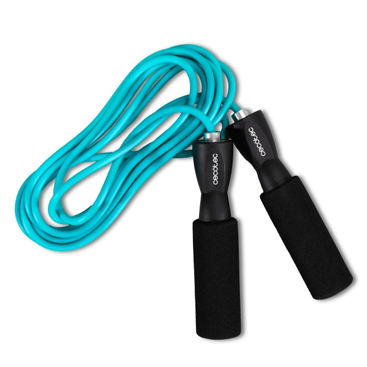 Cecotec DrumFit Jump Rope Comba de PVC - Agarre con Espuma Antideslizante - 295cm de Largo - Color Negro y Azul 1