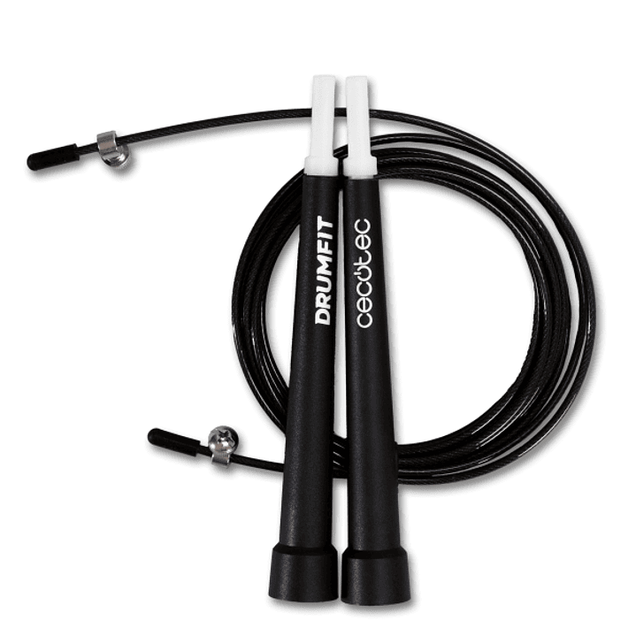 Cecotec DrumFit Speed Rope Comba de Velocidad Profesional - 3 Metros de Largo - Longitud Ajustable - Cuerda de Acero - Color Negro 1