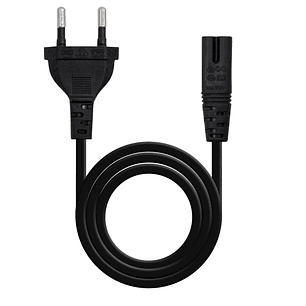 Nanocable Cable de Alimentacion Forma 8 CEE7/16 Macho a C7 Hembra 2m - Color Negro