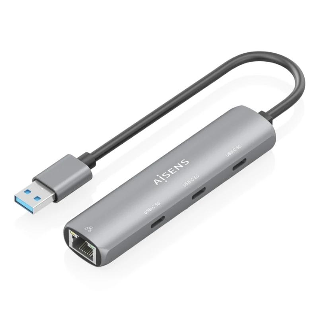 Aisens USB-A 3.0 Dock a RJ45 Hub 3xUSB-C 15cm 1
